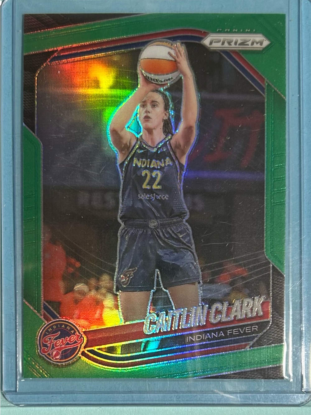 Caitlin Clark ,Green Parallel Hawkeyes Rookie Card #22 , 2024 Panini Prizm WNBA